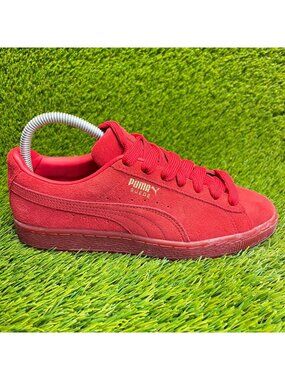 Puma Suede Classic Mono Red Gold Boys Size 6Y‎ Walking Running Shoes Sneakers